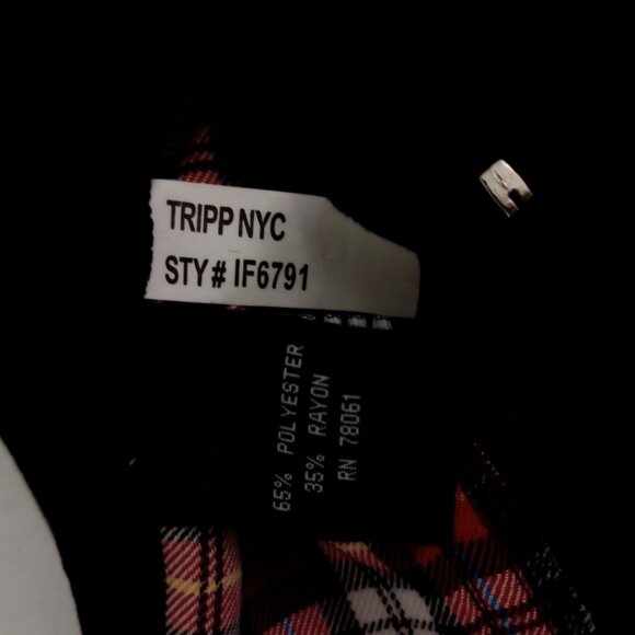 Tripp NYC Corset Halter Top Women's Plaid Red and Black Sz XL Y2K Zipper Goth - Picture 10 of 12